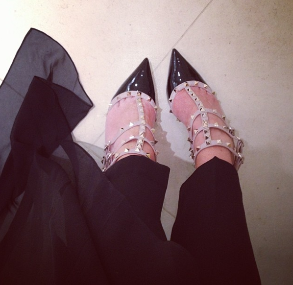 paris valentino rockstud heels